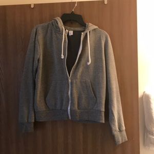 Hooded grey zip up